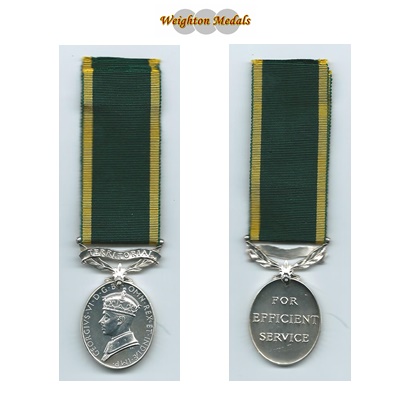 Efficiency Medal – Territorial - Sig. J L Muir